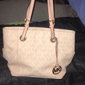 Michael Kors Pink and White Tote
